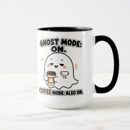 ゴーストモードオン コーヒーモードもオン ブラック ラージ マグカップ