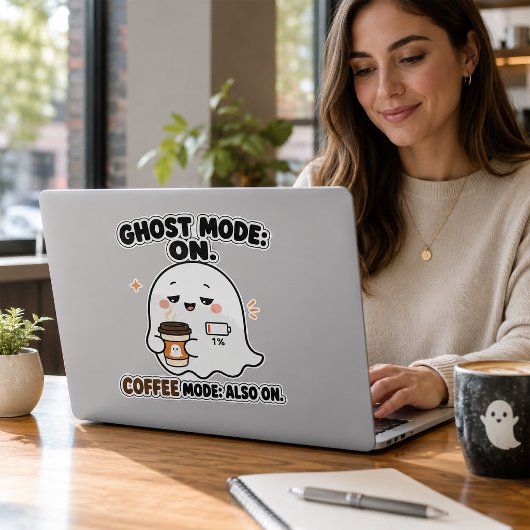 ゴーストモードオン、コーヒーモードもオン 面白いゴースト シール