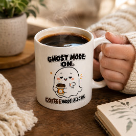 ゴーストモードオン、コーヒーモードもオン 面白い内向的デザイン コーヒーマグカップ