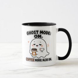 ゴーストモードオン コーヒーモードもオン 面白い ブラック マグカップ