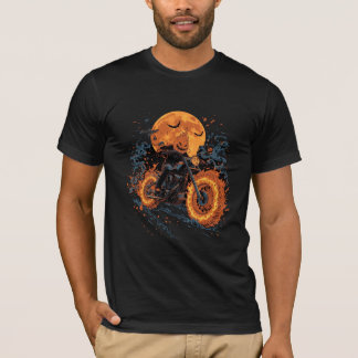 ゴーストライダー パンプキン バイク ハロウィン Tシャツ