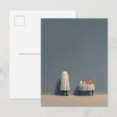 ゴーストリーなティーパーティーの雰囲気 インビテーションポストカード (正面/裏面)