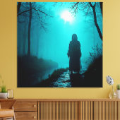 ゴーストリー姿幽霊のよく出るインウッズデザイン キャンバスプリント (インサイチュ (リビング))