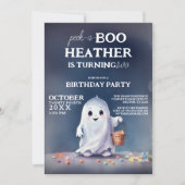 ゴーストリー・ディライト・ピーク・ア・ブー 2歳の誕生日 招待状 (正面)