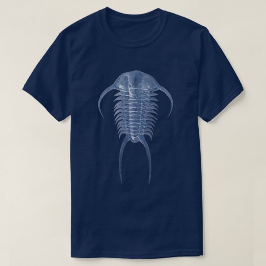 ゴーストリー・ブルー・パラセラウルス三葉虫 Tシャツ (デザイン正面)