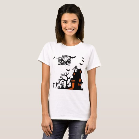 ゴーストリー ランタン パレード ホワイト Tシャツ (正面フル)