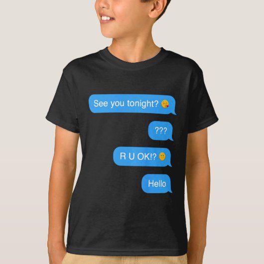 ゴースト化したテキストメッセージ 楽しいハロウィン Tシャツ (正面)