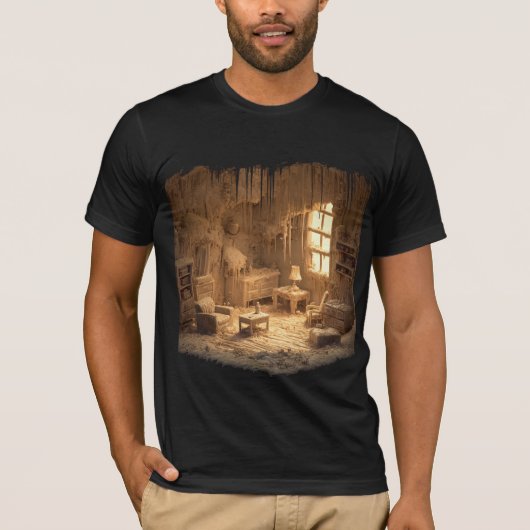 ゴースト化した部屋 — ゴシックウェアラブルアート Tシャツ (正面)