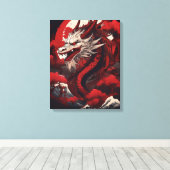 ゴースト日本のドラゴン キャンバスプリント (インサイチュ (ウッドフロア))