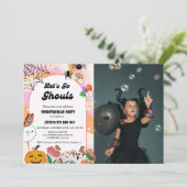 ゴースト達と行こう ハロウィン レトロ グルーヴィー 誕生日 招待状 (スタンド正面)