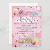 ゴースト達はパーティがしたい!パステルハロウィン招待状 招待状 (正面/裏面)