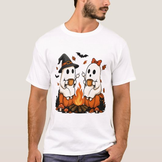 ゴースト キャンプファイヤー ハロウィーン Tシャツ (正面)