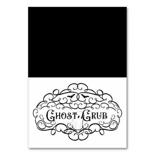 ゴースト グラブ ヴィンテージ エレガント ハロウィン 食品 テント テーブルナンバー (正面)