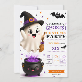 ゴースト コスチューム パーティー - かわいいハロウィン お誕生日おめでとう 招待状