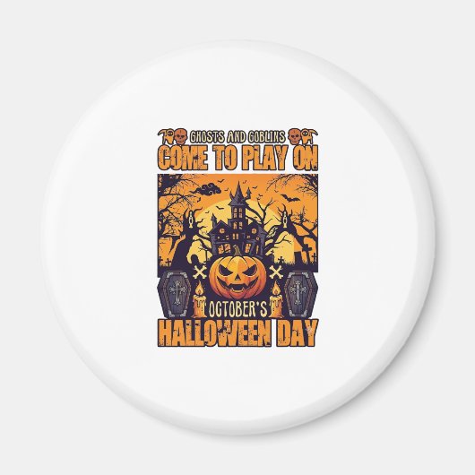 ゴースト ゴブリン ハロウィン おいで 遊び 十月 ほら話 マグネット (正面)
