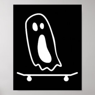 ゴースト スケートボード 楽ちんハロウィンコスチューム 面白いスケーター ポスター