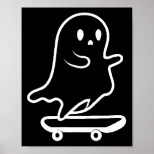 ゴースト スケートボード 楽ちんハロウィンコスチューム 面白いスケーター ポスター