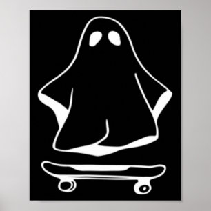 ゴースト スケートボード 楽なハロウィンコスチューム 面白いスケーター ポスター