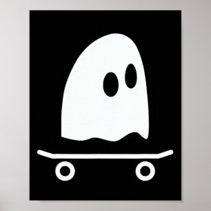 ゴースト スケートボード 楽なハロウィンコスチューム 面白いスケーター ポスター