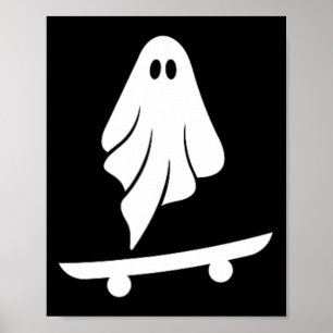 ゴースト スケートボード 楽なハロウィンコスチューム 面白いスケート ポスター