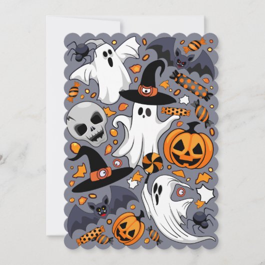 ゴースト スプーキーとクリーピー かわいいモンスター 招待状 (正面)