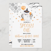 ゴースト スプーキーワン ハロウィン 誕生日 招待状 (正面/裏面)