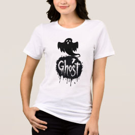 ゴースト - ダークホラー滴るテキストアート トライブレンドTシャツ