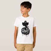 ゴースト - ダークホラー滴るテキストアート Tシャツ (正面フル)
