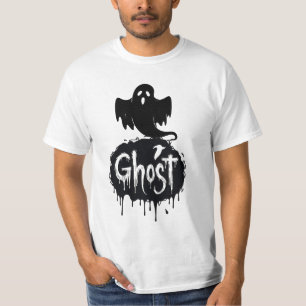 ゴースト - ダークホラー ドリップテキストアート Tシャツ