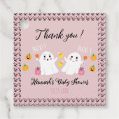 ゴースト ツイン ガール ベビー シャワー 感謝祭 ご好意タグ フェイバータグ (正面)