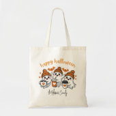 ゴースト ハッピー ハロウィン キャンディ トートバッグ (正面)