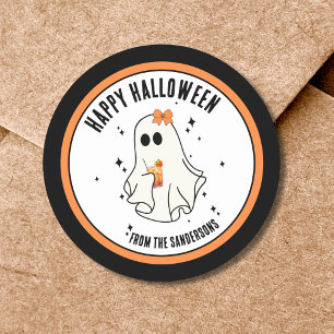 ゴースト ハッピー ハロウィン ラウンドシール