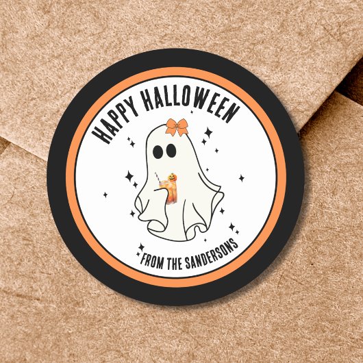 ゴースト ハッピー ハロウィン ラウンドシール
