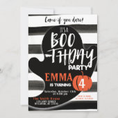 ゴースト ハロウィン ブースデー パーティー 誕生日 招待状 (正面)
