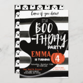 ゴースト ハロウィン ブースデー パーティー 誕生日 招待状 (正面/裏面)