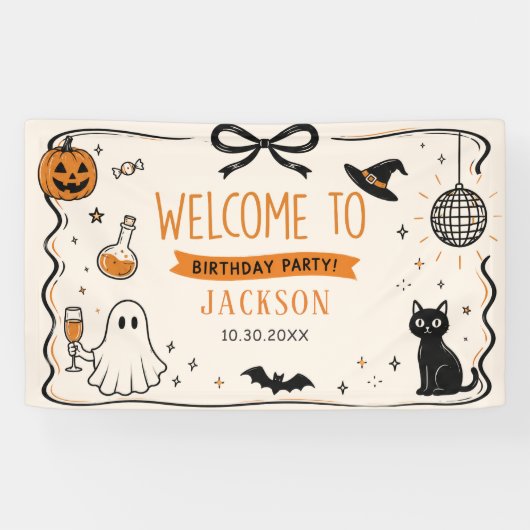 ゴースト ハロウィン 誕生日 横断幕 (横)