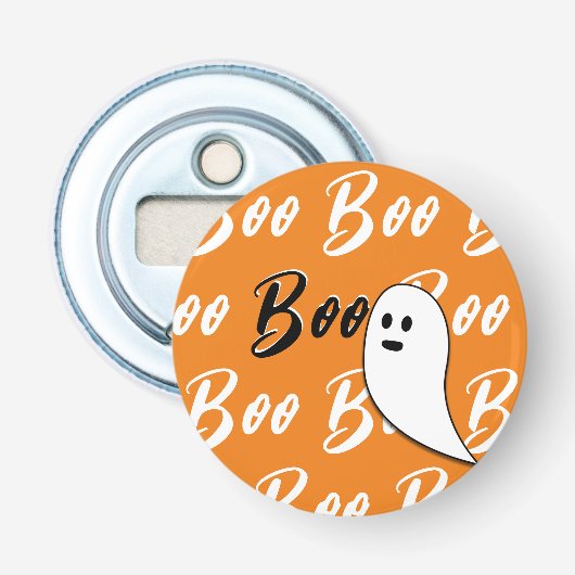 ゴースト ハロウィン 黒 白 オレンジ 栓抜き (正面)