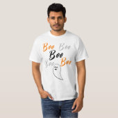 ゴースト ハロウィン 黒 白 オレンジ Tシャツ (正面フル)