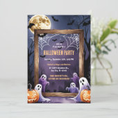 ゴースト＆パンプキン ハロウィン 招待状 (スタンド正面)