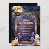 ゴースト＆パンプキン ハロウィン 招待状 (正面/裏面)