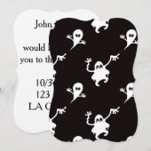 ゴースト ブラック ハロウィン ウェディング 招待状 (正面/裏面)