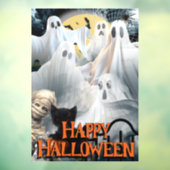 ゴースト、ミイラ、黒猫と一緒にハッピーハロウィン ウィンドウサイン (シート3)