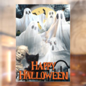 ゴースト、ミイラ、黒猫と一緒にハッピーハロウィン ウィンドウサイン (シート2)