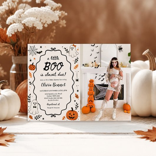 ゴースト リトルブー ハロウィン ベビーシャワー 写真 招待状