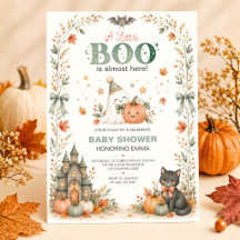 ゴースト リトルブー ハロウィン ベビーシャワー 招待状