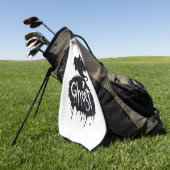 ゴースト - 恐ろしいホラー ドリッピング テキスト アート ゴルフタオル (グリーン)