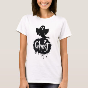 ゴースト - 恐ろしいホラー ドリッピング テキスト アート Tシャツ