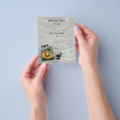 ゴースト、猫、コウモリとカボチャ、ハッピー ハロウィン! チラシ (手)