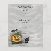 ゴースト、猫、コウモリとカボチャ、ハッピー ハロウィン! チラシ (裏面)