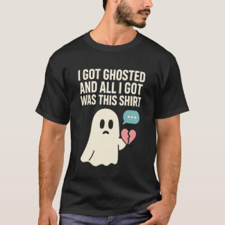 ゴースト(突然フェードアウト)別れユーモア デート失敗 シングル注意 アンチバレンタイン Tシャツ
